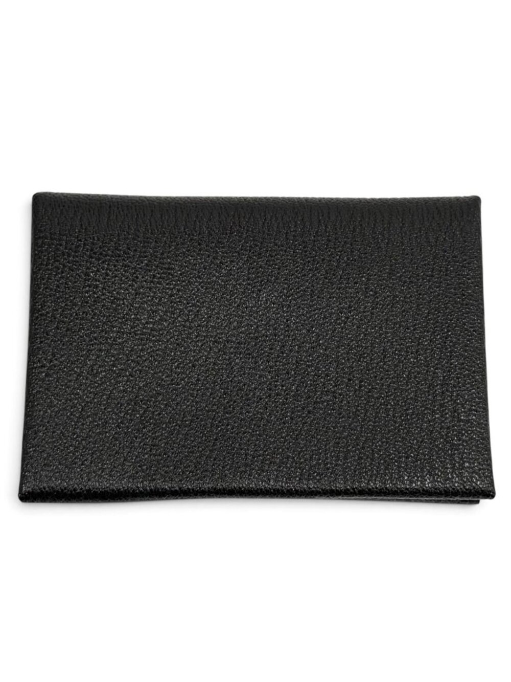 Hermes Calvi Duo Black Chevre Sellier Compact Wallet Bifold